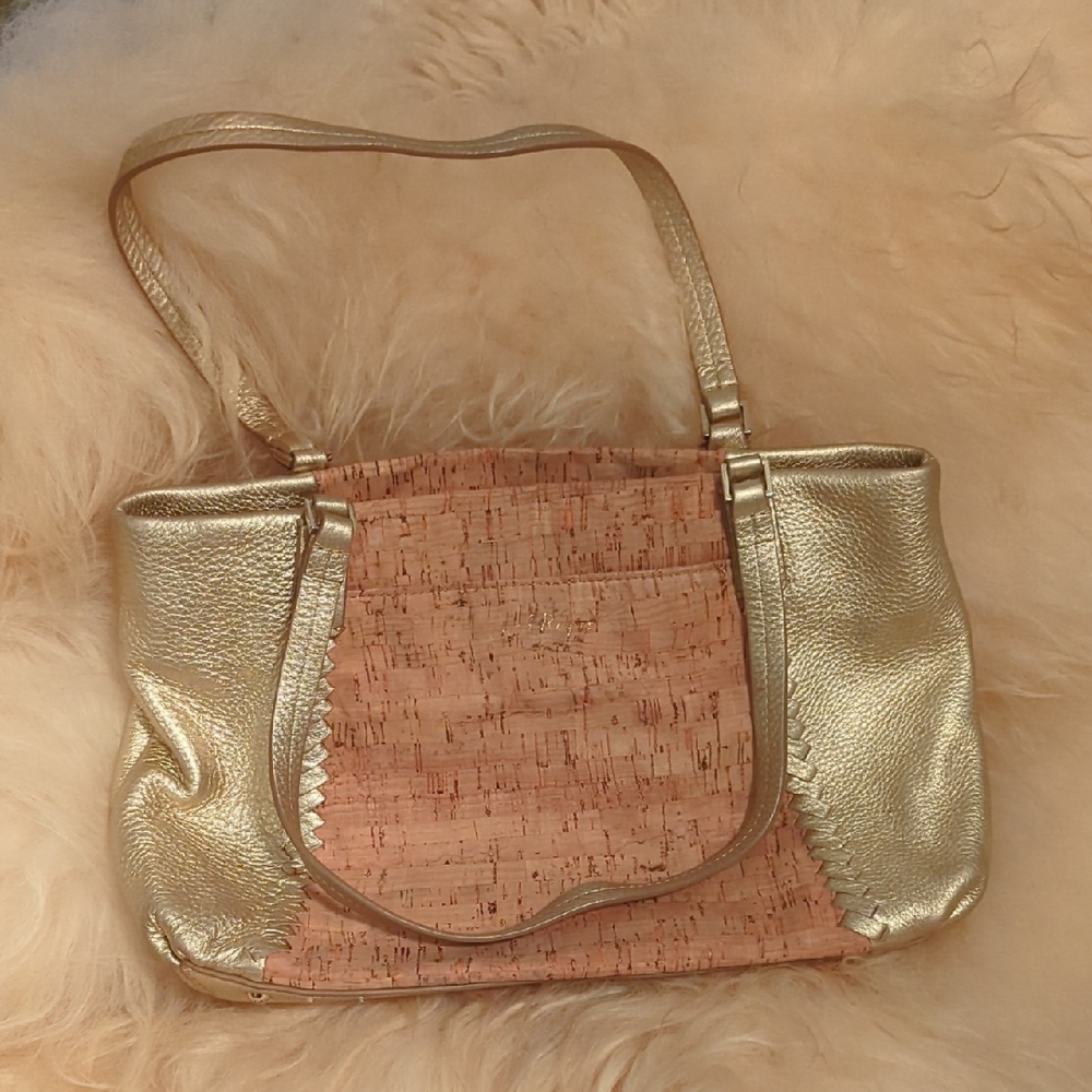 Vintage Jack Rogers Gold And Cork Purse